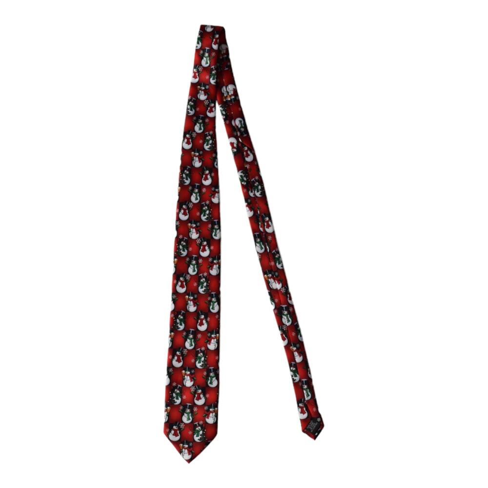 Vintage 90s Christmas Snowman Tie